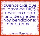 buenos dias que el amor de DIOS  reyne en cada uno de ustedes hoy bendiciones para todos....
