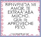 BIENVENIDA MI AMOR, TE EXTRAÃâABA MUCHO.
QUE TE APROVECHE ESTO.