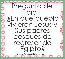 Pregunta del dÃ­a:
Â¿En quÃ© pueblo vivieron JesÃºs y Sus padres despuÃ©s de regresar de Egipto?