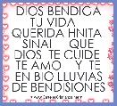 DIOS BENDIGA TU VIDA    QUERIDA HNITA  SINAI     QUE DIOS  TE CUIDE  TE AMO    Y  TE EN BIO LLUVIAS DE BENDISIONES