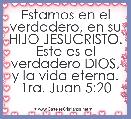 Estamos en el verdadero, en su HIJO JESUCRISTO. Este es el verdadero DIOS, y la vida eterna. 1ra. Juan 5:20