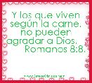 Y los que viven segÃºn la carne, no pueden agradar a Dios.           Romanos 8:8.