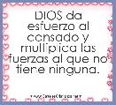 DIOS da esfuerzo al cansado y multiplica las fuerzas al que no tiene ninguna.