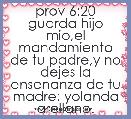 prov 6:20 guarda hijo mio,el mandamiento de tu padre,y no dejes la ensenanza de tu madre: yolanda arellano.