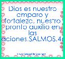 Dios es nuestro amparo y fortaleza, nuestro pronto auxilio en las tribulaciones.SALMOS.46/1<3