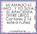 MI AMADO ES MIO , Y YO SUYA ; EL APACIENTA ENTRE LIRIOS . Cantares 2 16
estela nuÃ±ez