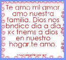 Te amo mi amor amo nuestra familia. Dios nos bndice dia a dia xk tnems a dios en nuestro hogar.te amo.
