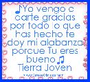 ♪Yo vengo a darte gracias por todo lo que has hecho te doy mi alabanza porque Tu eres bueno♫
Tierra Joven