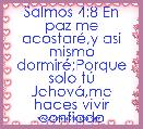 Salmos 4:8 En paz me acostarÃ©,y asi mismo dormirÃ©;Porque solo tÃº JehovÃ¡,me haces vivir confiado