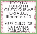      TODO LO PUEDO EN CRISTO QUE ME FORTALECE  filipenses 4.13

VERSICULO  DE LA FAMILIA CARDENAS PORTILLA