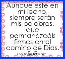 Aunque estÃ© en mi lecho, siempre serÃ¡n mis palabras, que permanezcÃ¡is firmes en el camino de Dios. SJF