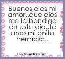 Buenos dias mi amor..que dios me la bendiga en este dia..te amo mi anita hermosa..