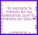 No pongas tu mirada en las personas, pon tu mirada en Dios ♥ 