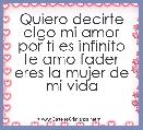 Quiero decirte algo mi amor por ti es infinito te amo fader eres la mujer de mi vida