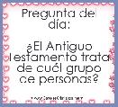 Pregunta del dÃ­a:

Â¿El Antiguo Testamento trata de cuÃ¡l grupo de personas?
