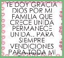 TE DOY GRACIA DIOS POR MI FAMILIA QUE CRECE UNIDA PERMANECE UNIDA.. PARA SIEMPRE VENDICIONES PARA TODA MI FAMILIA .