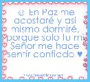 ☺ En Paz me acostarÃ© y asi mismo dormirÃ©, porque solo tu mi SeÃ±or me hace sentir confiado ♥ 