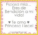 Esposa mia... 
Eres de BendiciÃ³n a mi vida!

♥ Te amo ♥
Princesa Liecel 