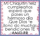 Mi ChiquitÃ­n feliz cumpleaÃ±os esperÃ³ que pases un hermoso dÃ­a .Que Dios te llene de muchas bendiciones TE AMO BB