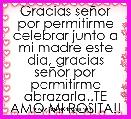 Gracias seÃ±or por permitirme celebrar junto a mi madre este dia, gracias seÃ±or por permitirme abrazarla..TE AMO MI ROSITA!!