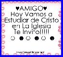 ♥AMIGO♥
Hoy Vamos a Estudiar de Cristo en La Iglesia
Te Invito!!!!!
☺ ☻☺ ☻☺ ☻