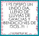 LES DESEO UN LINDO DIA, LLENO DE LLUVIAS DE GRACIAS Y BENDICIONES DE DIOS..!!❤❤