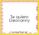 Te quiero Geovanny