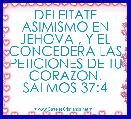 DELEITATE ASIMISMO EN JEHOVA , Y EL CONCEDERA LAS PETICIONES DE TU CORAZON.
SALMOS 37:4