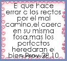 El que hace errar a los rectos por el mal camino,el caera en su misma fosa,mas los perfectos heredaran el bien.Prov.28,10