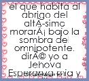 el que habita al abrigo del altÃÂ­simo morarÃÂ¡ bajo la sombra del omnipotente.
dirÃÂ© yo a Jehova Esperanza mia y castillo mio; mi 