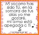 Mi socorro has sido TÃº, en la sombra de tus alas yo me gozarÃ©, 
mi alma estÃ¡ apegada a Ti ♪ ♫