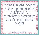 porque de toda cosa guardada, guarda tu corazÃ³n porque de Ã©l mana la vida