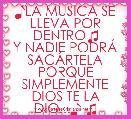 ♪LA MUSICA SE LLEVA POR DENTRO♫
Y NADIE PODRÃ SACÃRTELA PORQUE SIMPLEMENTE DIOS TE LA DIO...♪ ♫  