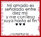 Mi amado es seÃ±alado entre diez mil 
y me confieso suya hasta el fin
♥ ♥ ♥ 