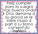 Feliz cumple! para la suegra mas buena onda k Dios derrame d su gracia se le kiere muxo d part d su llerno consentido 