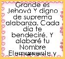 Grande es JehovÃ¡ Y digno de suprema alabanza. Cada dÃ­a te bendecirÃ©. Y alabarÃ© tu Nombre Eternamente y para siempre.