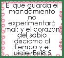 El que guarda el mandamiento no experimentarÃ¡ mal; y el corazÃ³n del sabio discierne el tiempo y el juicio. Ecl8:5