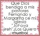 Que Dios bendiga a mis pastores
Fernando y Margarita de mi Iglesia
