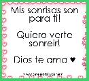 Mis sonrisas son para ti!

Quiero verte sonreir!

Dios te ama ♥