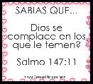 SABIAS QUE...

Dios se complace en los que le temen?

Salmo 147:11