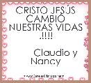CRISTO JESÃS CAMBIÃ NUESTRAS VIDAS .!!!!

        Claudio y Nancy 