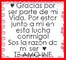 ♥ Gracias por ser parte de mi Vida. Por estar junto a mi en esta lucha conmigo!
Sos la razÃ³n de mi ser  ♥
TE AMO INF