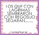 LOS QUE CON LAGRIMAS SEMBRARON CON REGOSIJO SEGARAN....... 