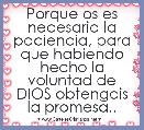 Porque os es necesaria la paciencia, para que habiendo hecho la voluntad de DIOS obtengais la promesa..