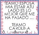 TEAMO ESPOSA MIA ESTAR ATU LADO ES LO MEJOR QUE ME HA PASADO ....

TEAMO  CAROLINA 😍😍😍 