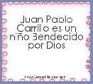 Juan Pablo Carrillo es un niÃ±o Bendecido por Dios