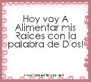 Hoy voy A Alimentar mis RaÃ­ces con la palabra de Dios!