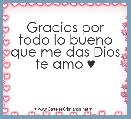 Gracias por todo lo bueno que me das Dios te amo ♥