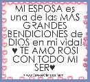 MI ESPOSA es una de las MÃS GRANDES BENDICIONES de DIOS en mi vida!
♥ TE AMO ROSI CON TODO MI SER♥ 