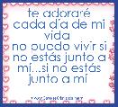 te adorarÃ© cada dÃ­a de mi vida 
no puedo vivir si no estÃ¡s junto a mÃ­...si no estÃ¡s junto a mÃ­ 